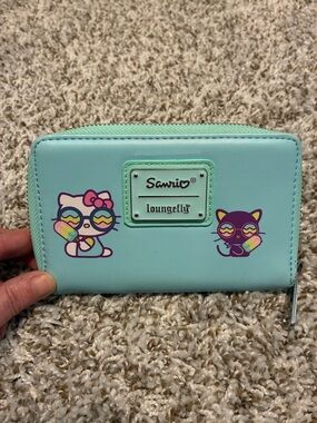 Loungefly Mint Sanrio Hello Kitty & Cat Zip Wallet